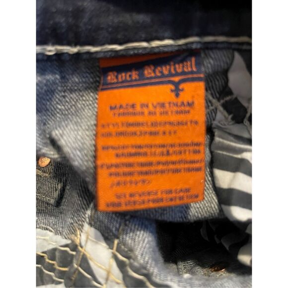 Rock Revival Mens Dark Washed Pablo Relaxed Straight Leg Denim Jeans Size 40 - Picture 7 of 16